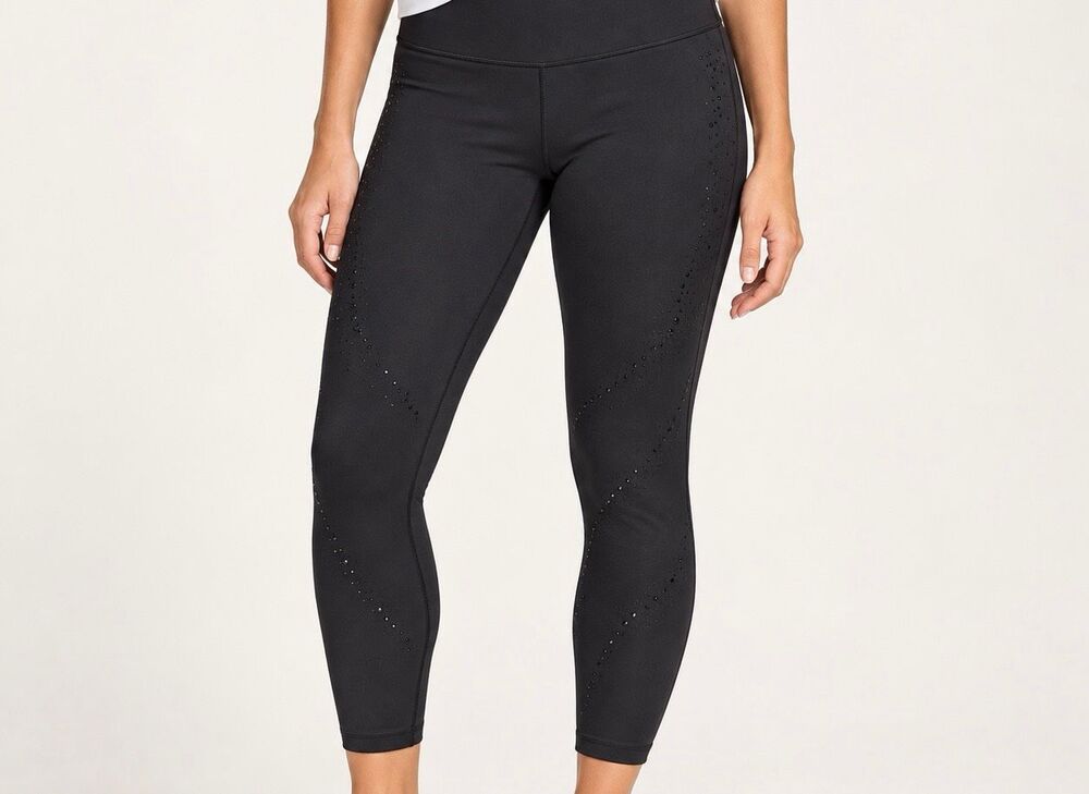 Victoria’s Secret Black Rhinestone 7/8 Athletic Leggings Size L